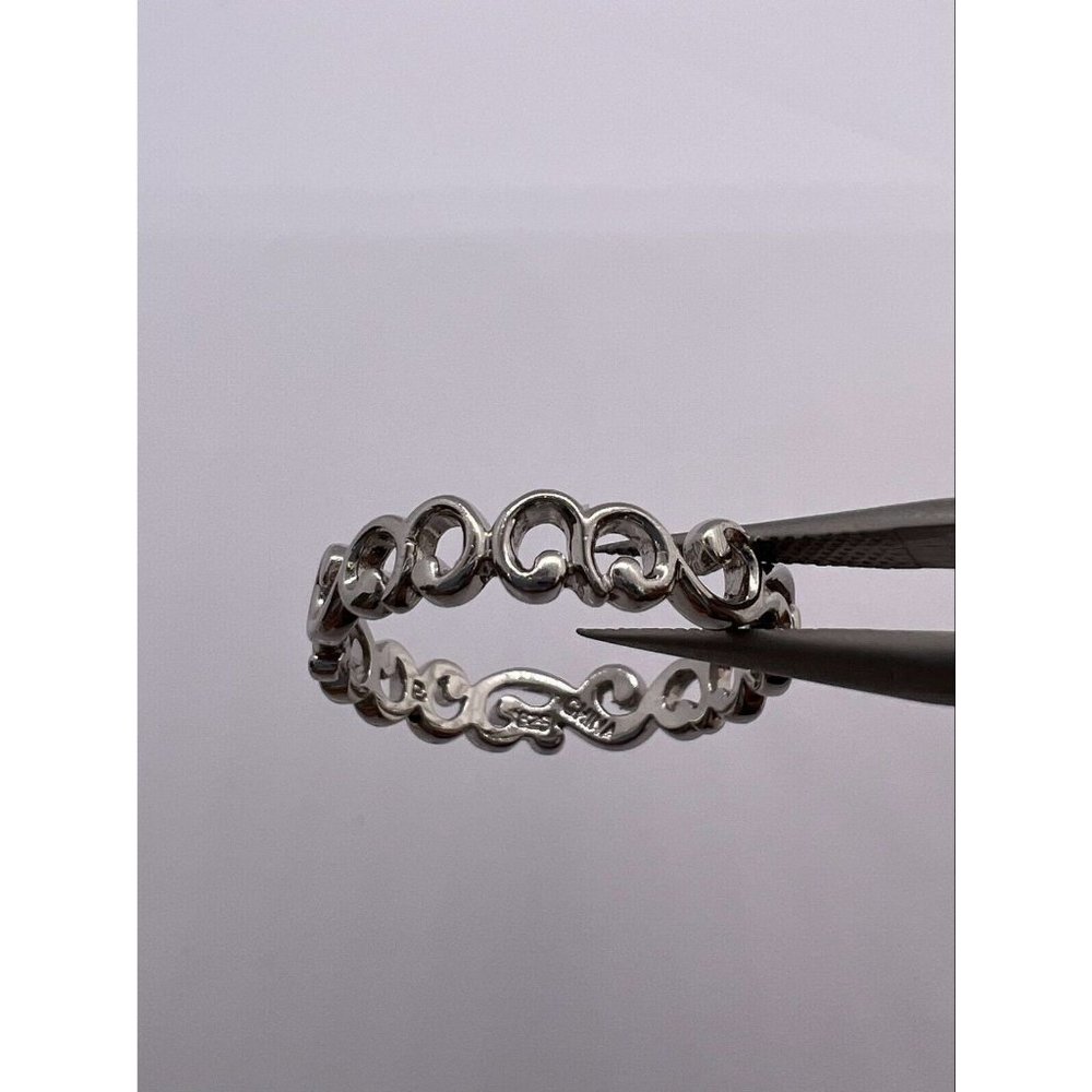 925 STERLING SILVER WAVE BAND RING SIZE 8